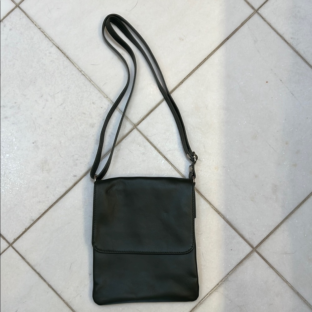 Black Leather Crossbody Bag